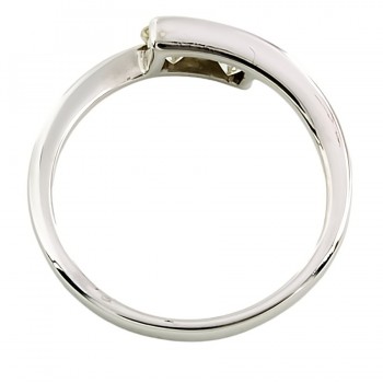 14ct White Gold Diamond 2 Stone Ring Size M